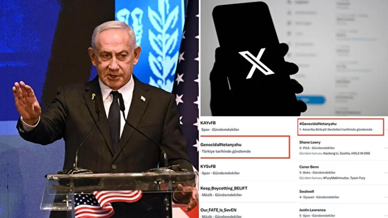 Netanyahu'ya tepki çığ gibi: '#GenocidalNetanyahu' etiketi Türkiye ve ABD gündeminde zirveye oturdu