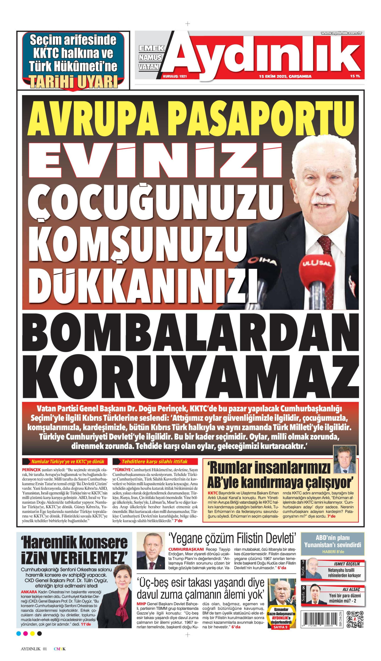 AYDINLIK GAZETESİ Gazete Manşeti