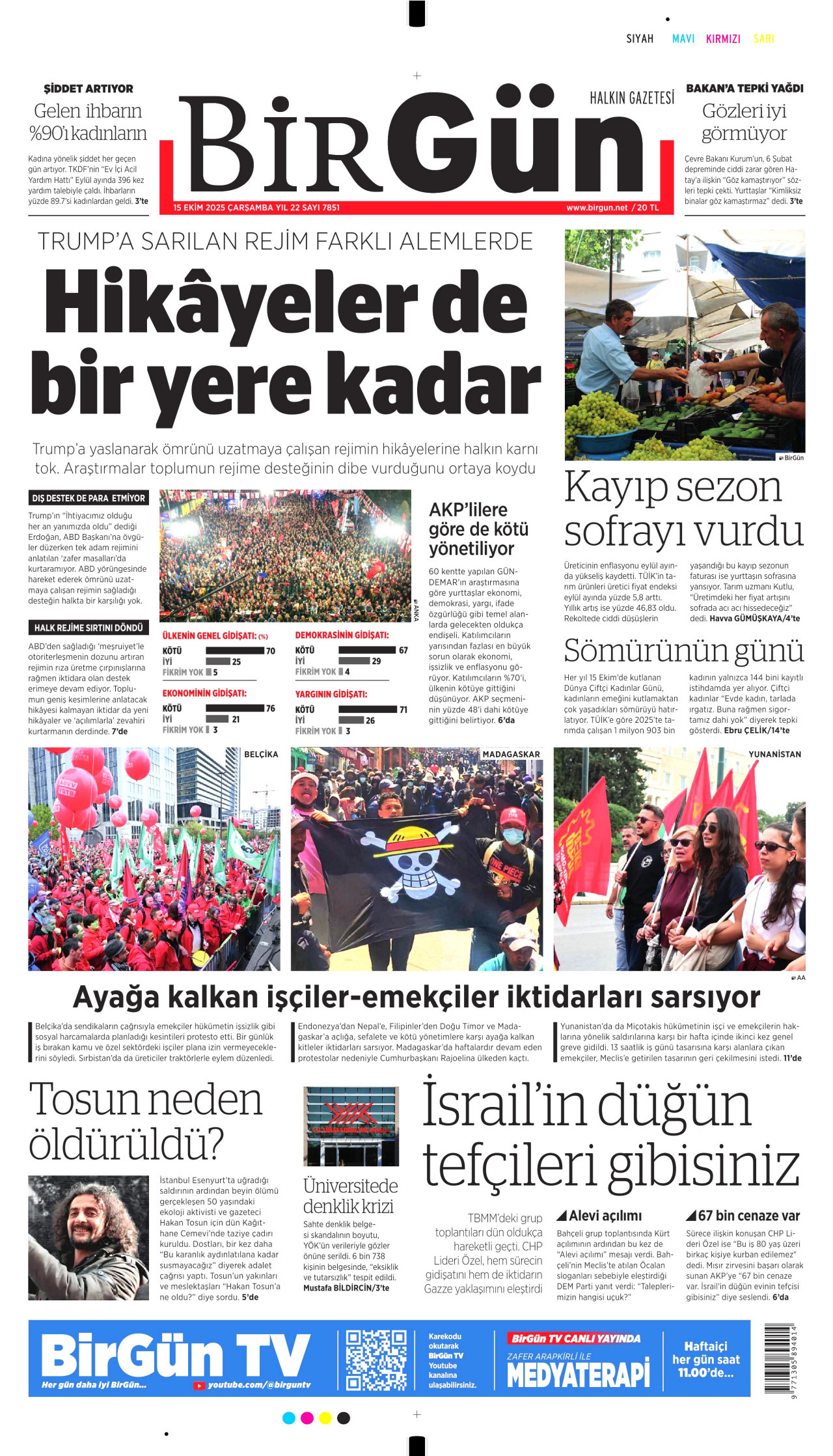 BİRGÜN Gazete Manşeti