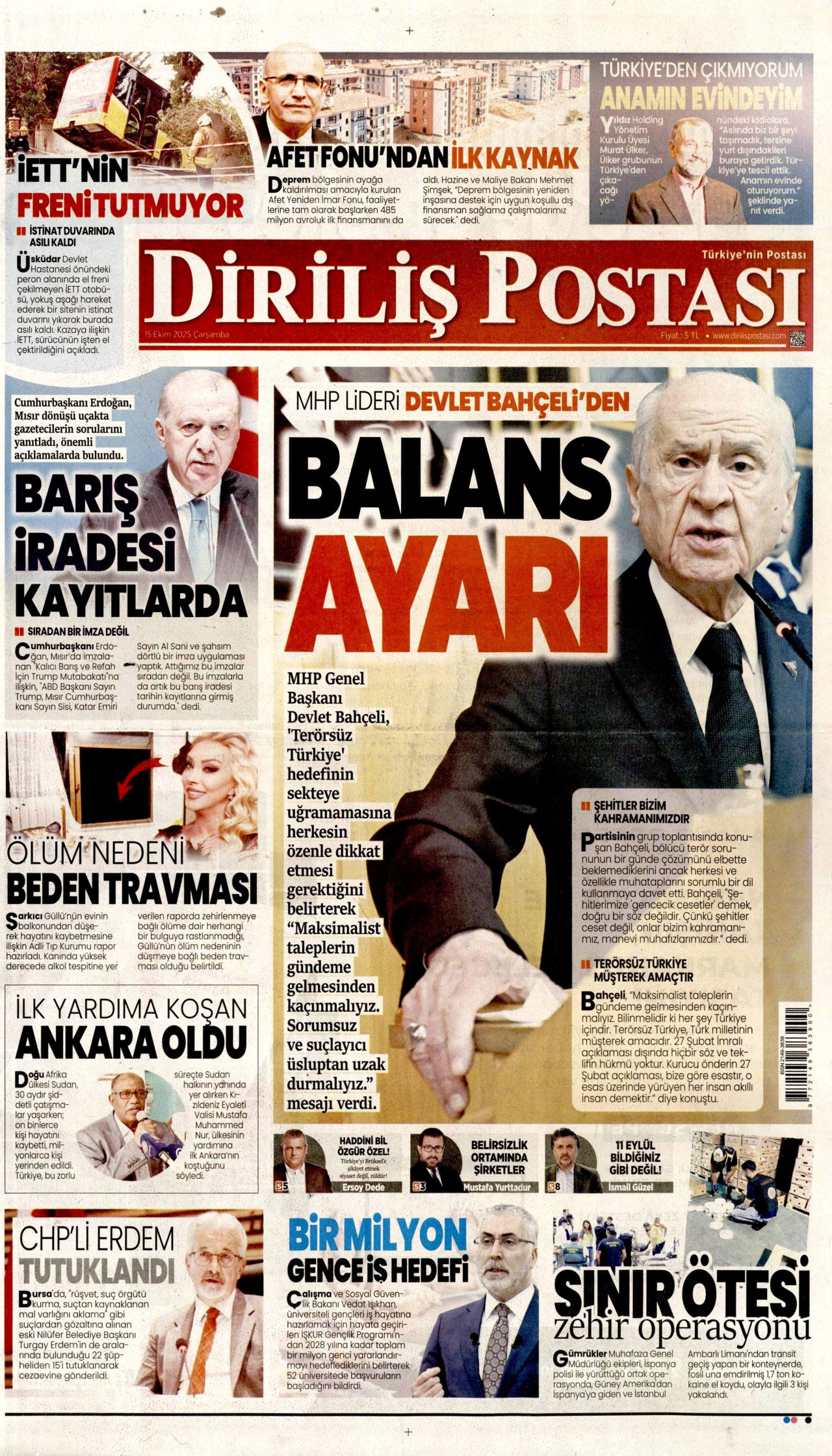 DİRİLİŞ POSTASI Gazete Manşeti