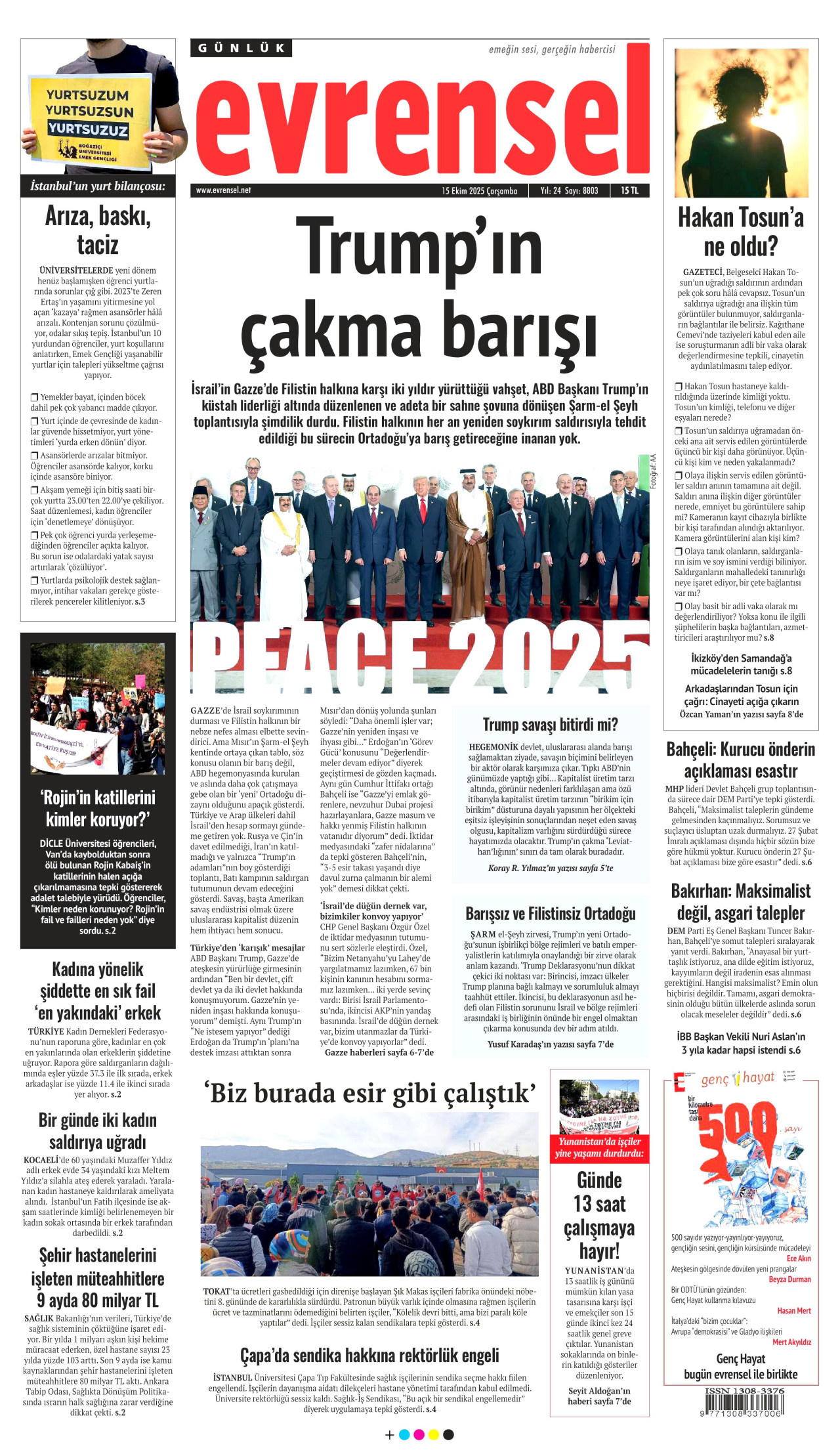 EVRENSEL Gazete Manşeti