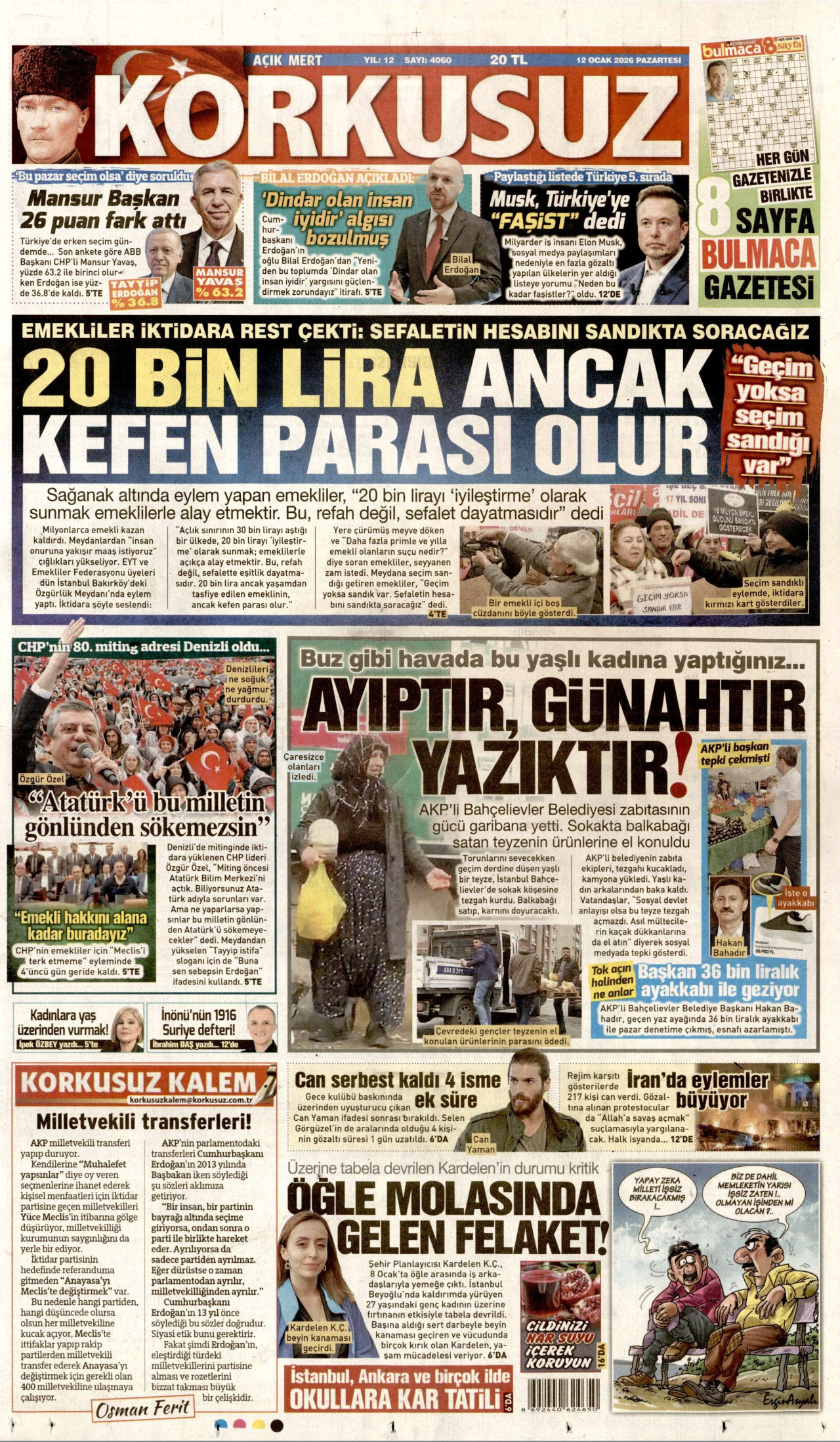 KORKUSUZ Gazete Manşeti