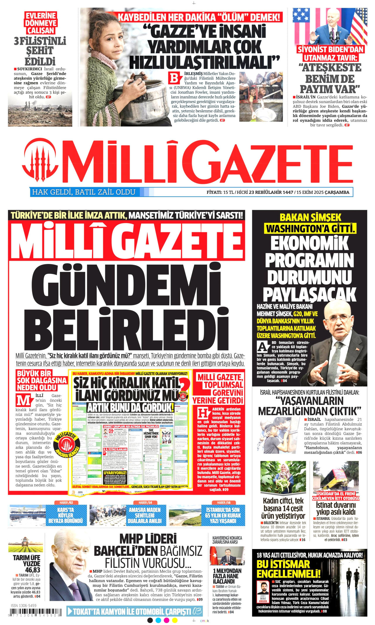 MİLLİ GAZETE Gazete Manşeti