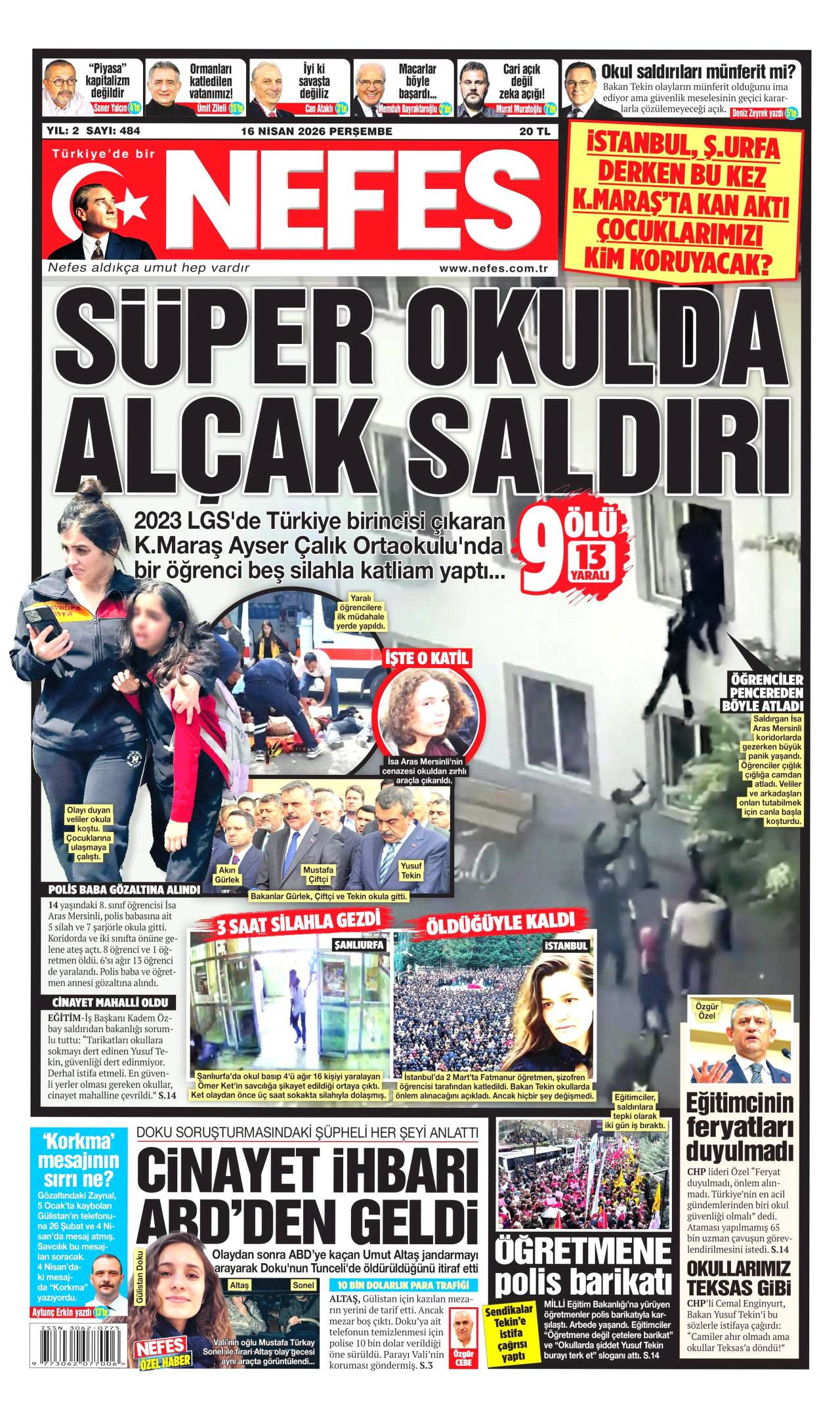 Nefes Gazetesi Gazete Manşeti