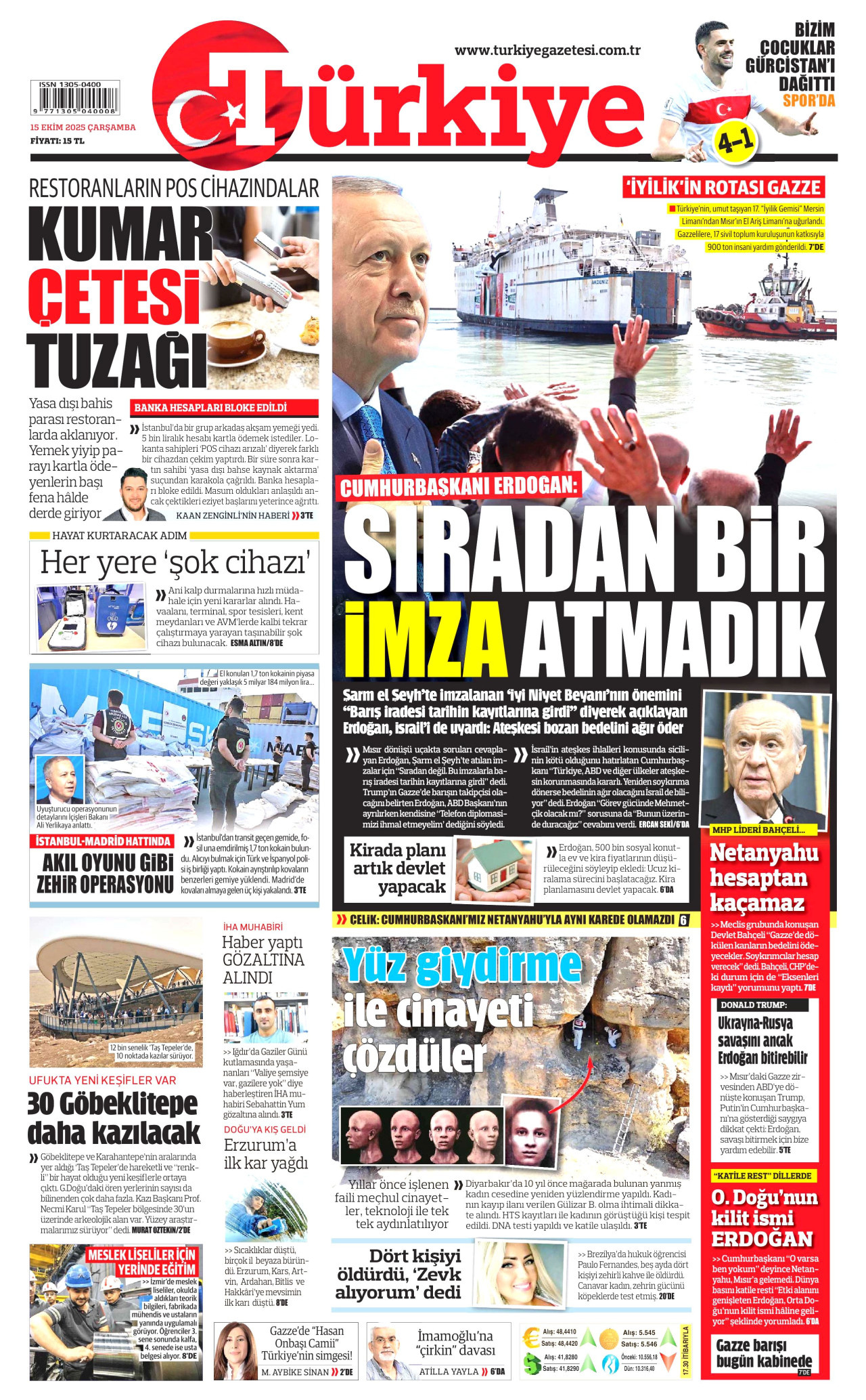 TÜRKİYE GAZETESİ Gazete Manşeti
