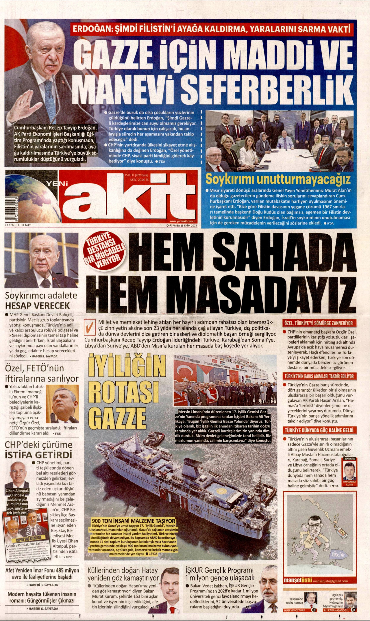 YENİ AKİT Gazete Manşeti