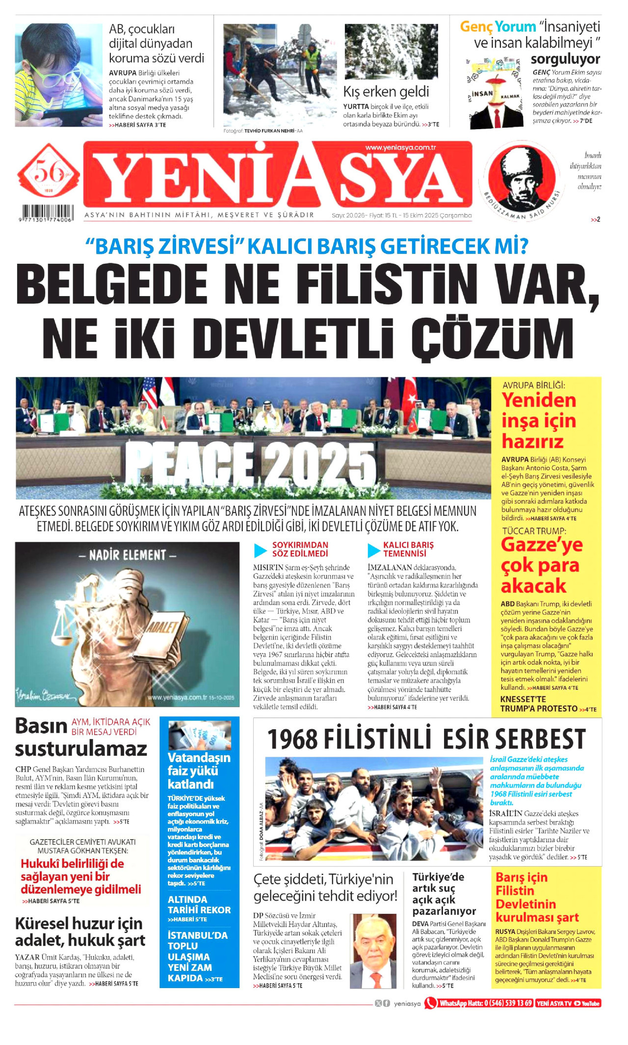 YENİ ASYA Gazete Manşeti