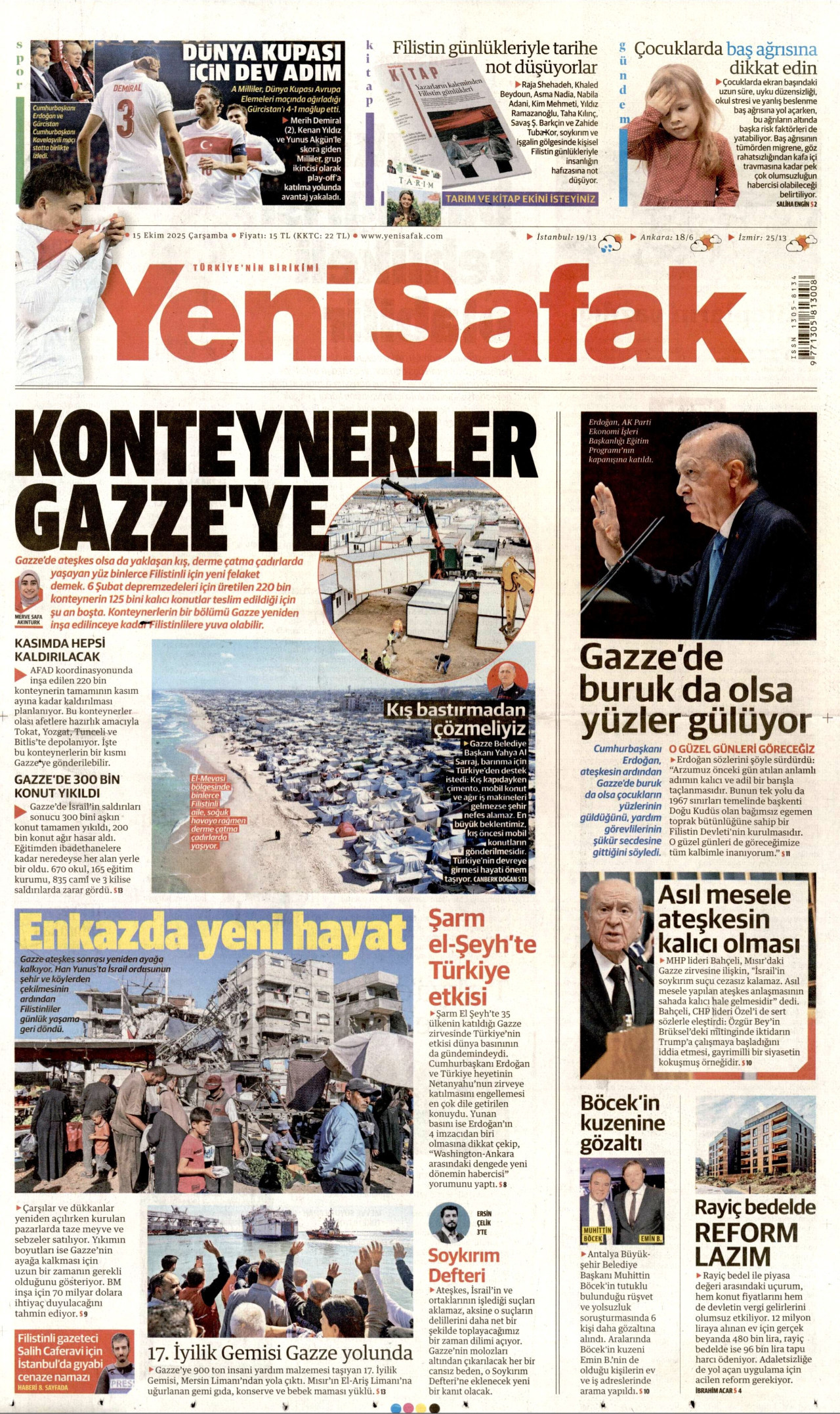 YENİ ŞAFAK Gazete Manşeti